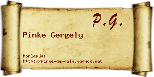 Pinke Gergely névjegykártya